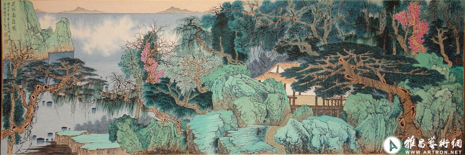 茂林嘉阴_山水画作品展_薛亮作品展_薛亮在线作品_-家