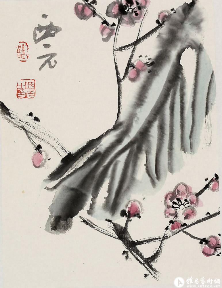 梅花 芭蕉_2013山东青州画展集_郭西元作品展_郭西元在线作品_郭西元