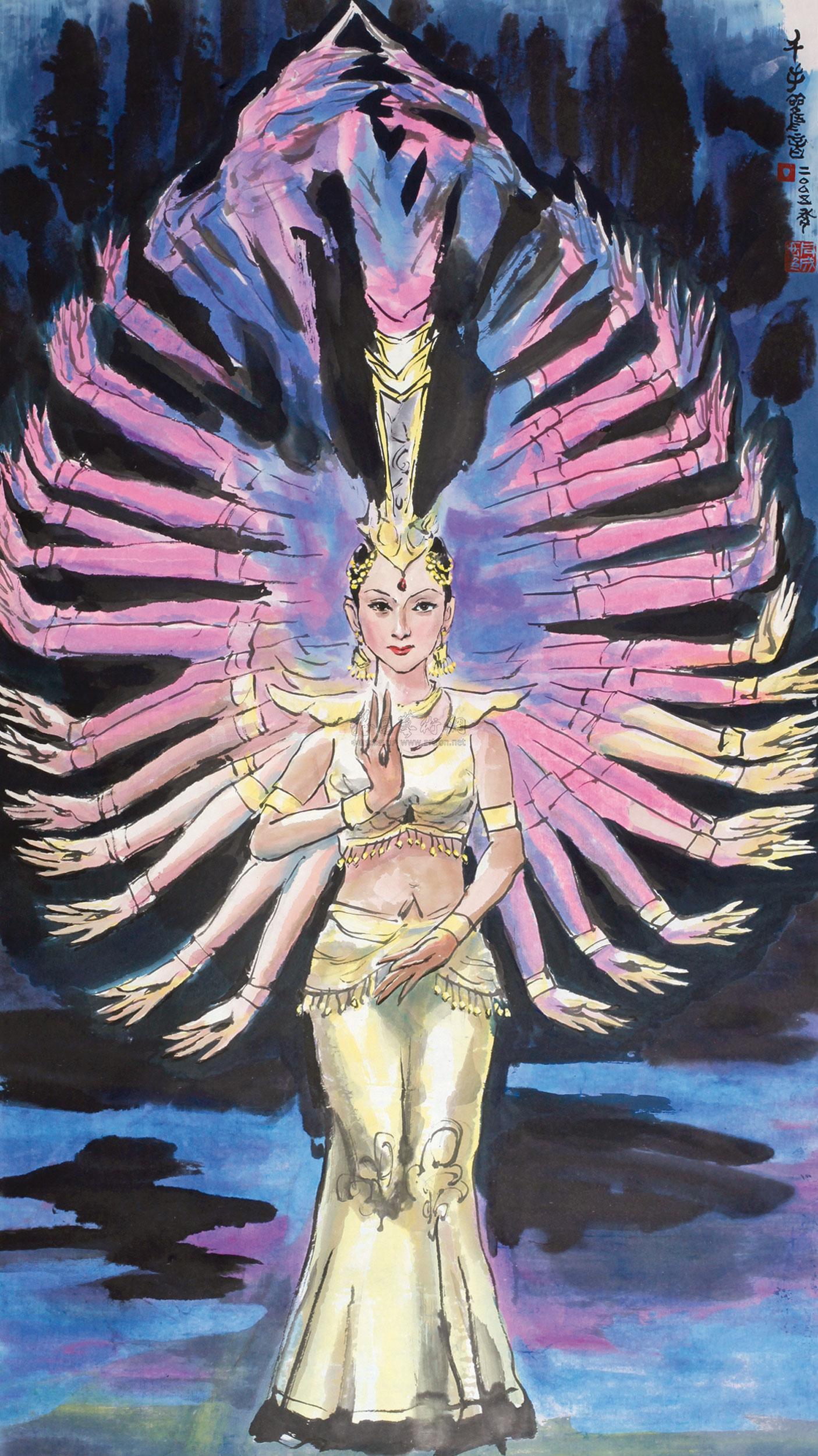 【千手观音 镜心 纸本】拍卖品_图片_价格_鉴赏_绘画_雅昌艺术品拍卖