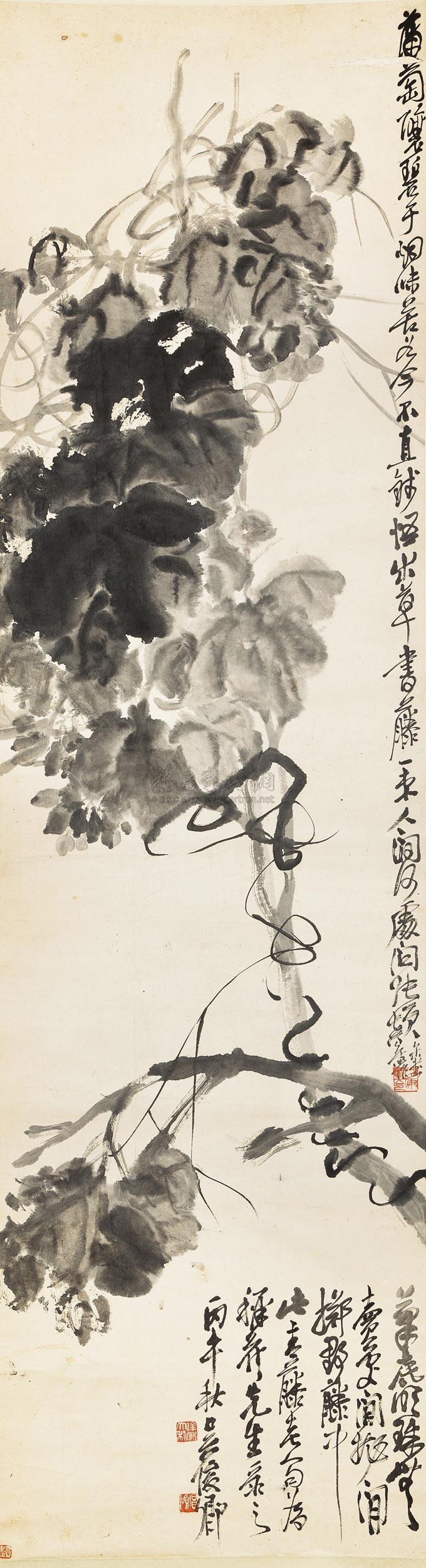 0237 葡萄春藤 立轴 水墨纸本