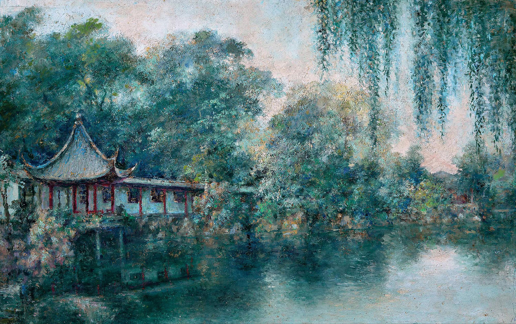 0037 1979年 沧浪亭 布面油画