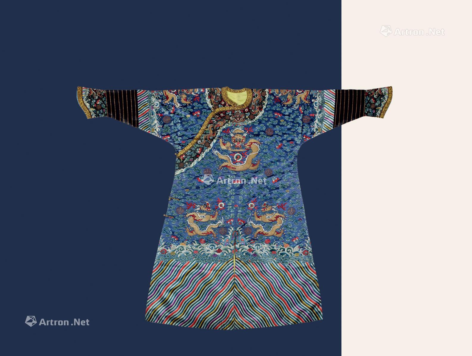 0026同治蓝色地平金彩绣吉服袍