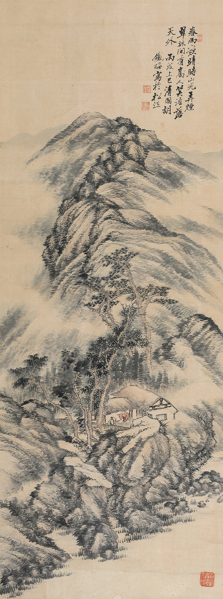 1462 丙戌(1886年)作 茅屋叙旧图 立轴 纸本