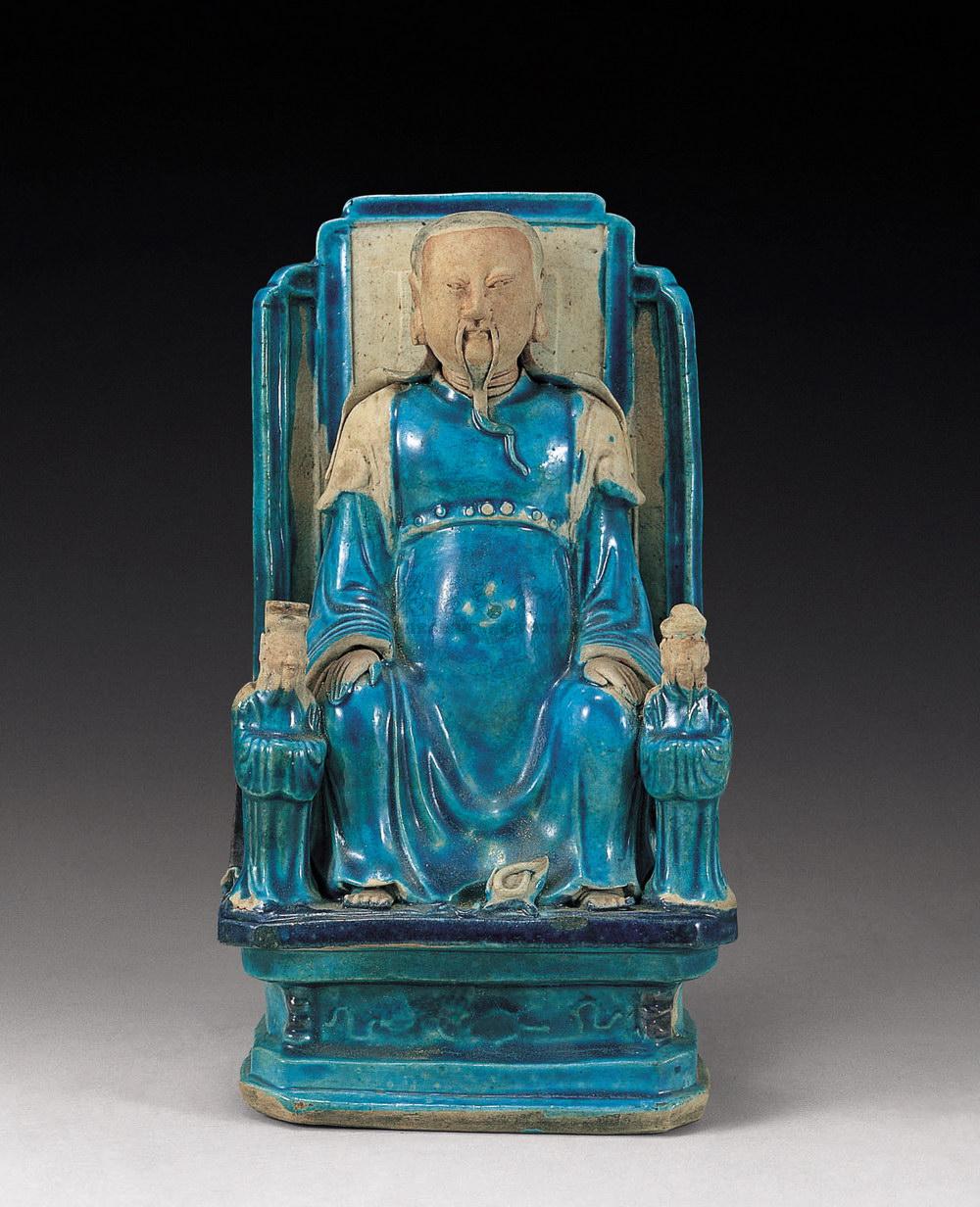 1812 明 孔雀绿釉真武大帝图片