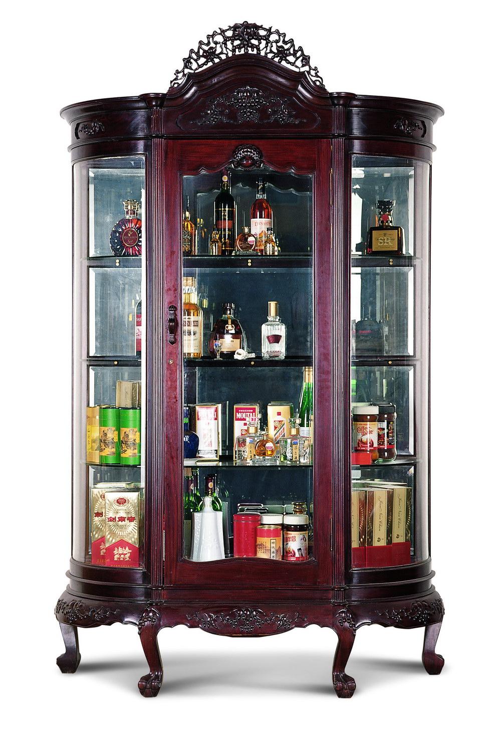 【红木欧式玻璃酒柜】拍卖品_图片_价格_鉴赏_红木_品