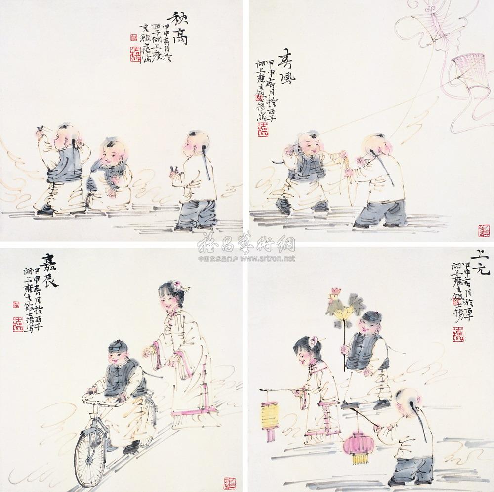 0734 童乐图 镜心 设色纸本