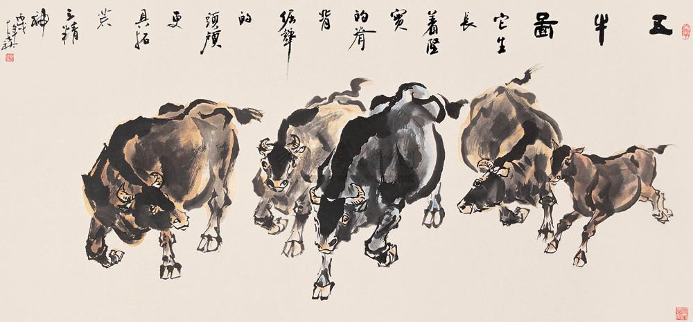 【五牛图 镜心 设色纸本】拍卖品_图片_价格_鉴赏_绘画_雅昌艺术品