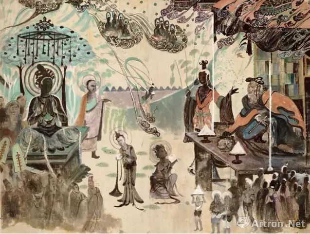 敦煌壁画·维摩诘经变图(临摹品),210cm×250cm,1982