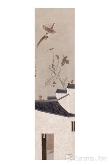 陈林 无梦徽州之四 180.3×47.1cm 纸本水墨 2011年