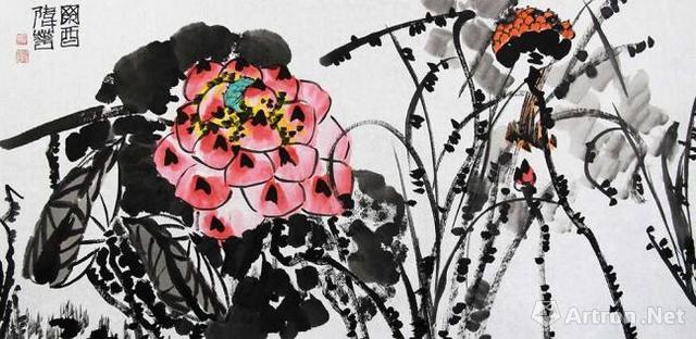 韩伟华国画作品赏析:色彩对比中凸显花鸟意境