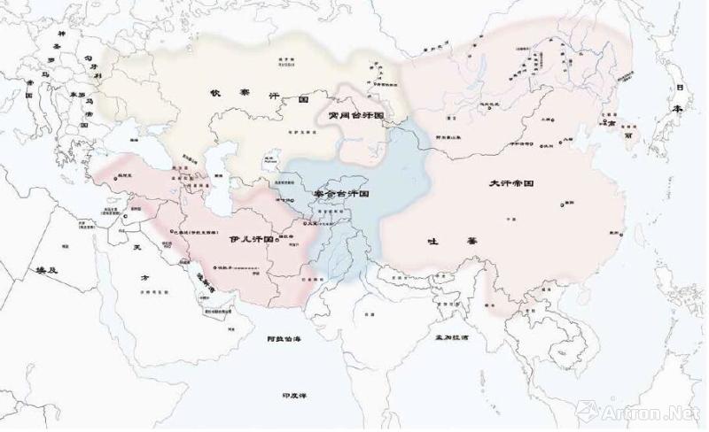 蒙古汗国(四大汗国)疆域图