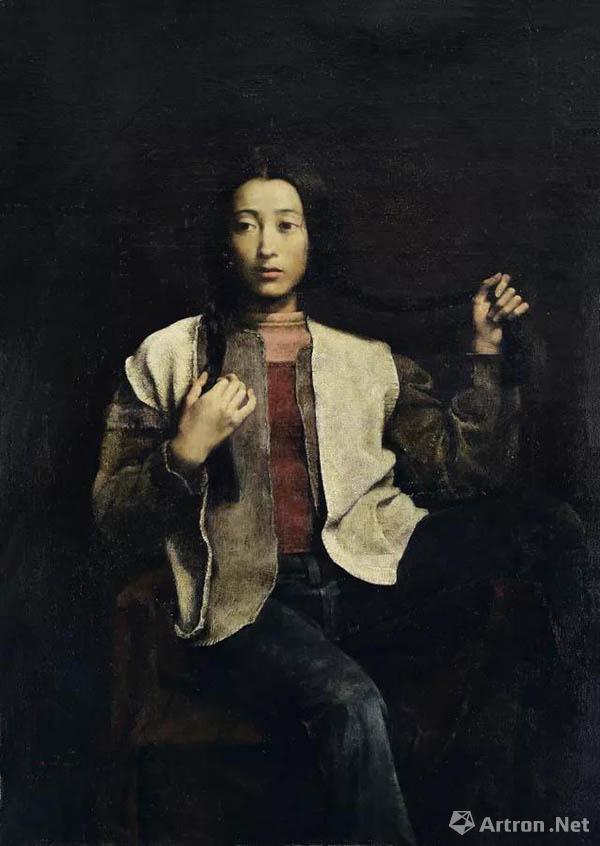 郭润文 梳妆 布面油画 109×77 cm 1997