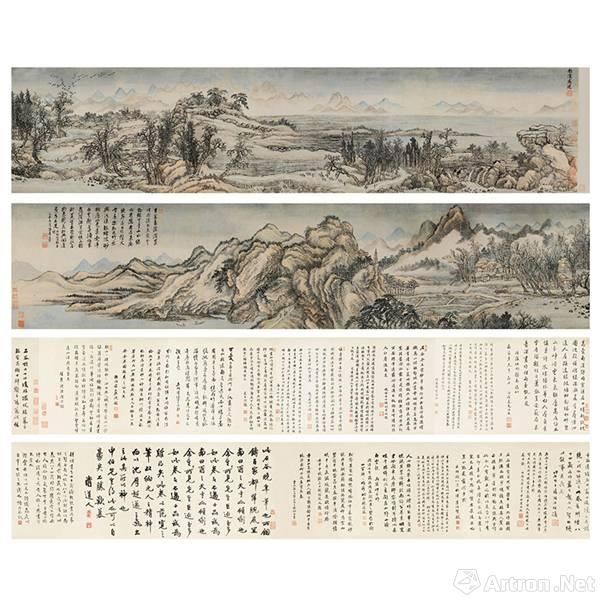 s053 山水长卷 w:25cm l:250cm 11,800,000港币 s054 南溪高逸图长卷