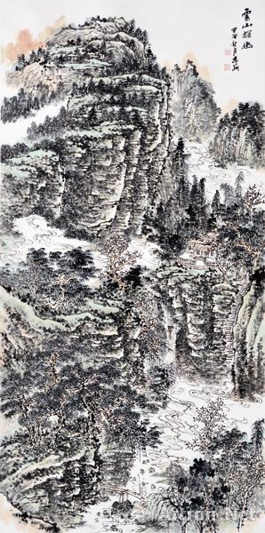 隋志刚云山探幽137x68cm