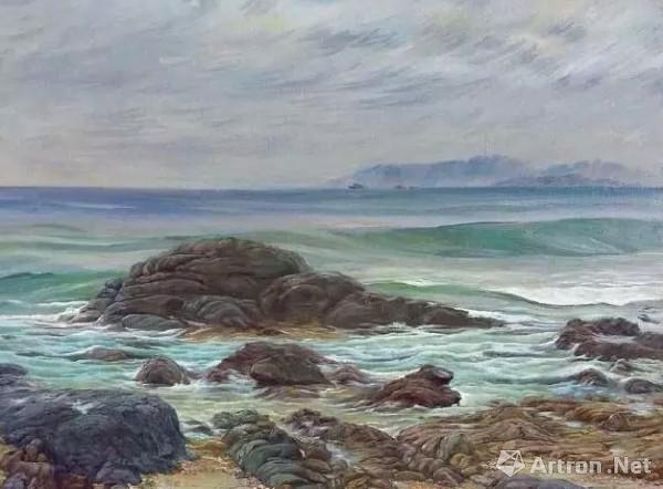 海浪 礁石 齐艳军 40x45cm
