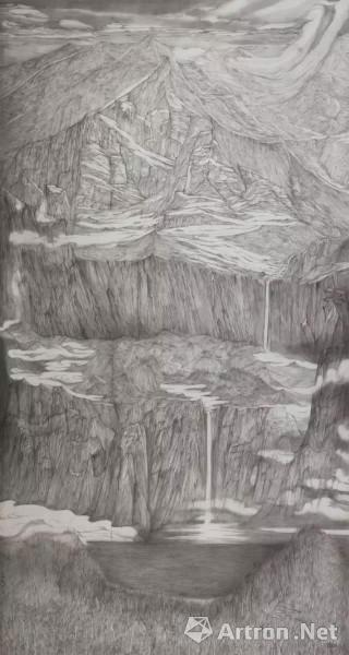 《重泉叠嶂》  贺海峰 300x160cm 2016年 纸本