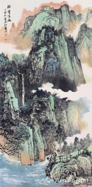 《祥云浮幽 颜欣荣 137x68cm 纸本