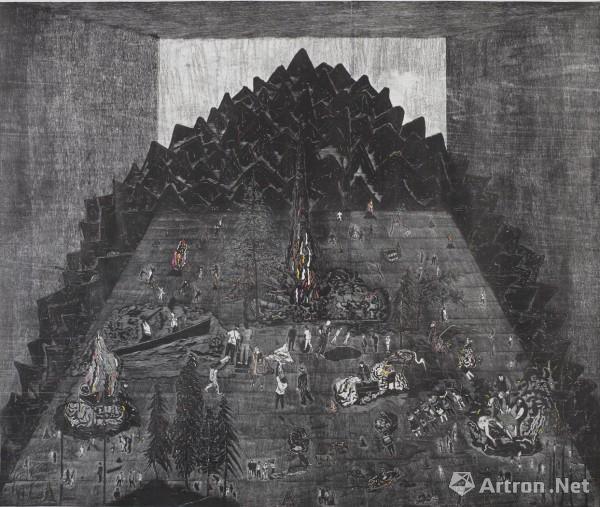 《彩虹山 吴建棠 120x146cm 版画