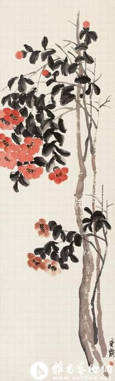 齐白石《茶花》