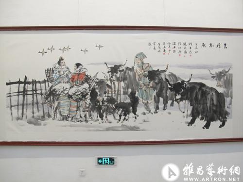 "大美青海中国国家画院著名画家青海行作品展"昨日展出