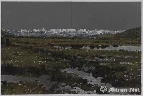 《雪山,草地》袁元 基础部 布面油画 200×300cm 2016年