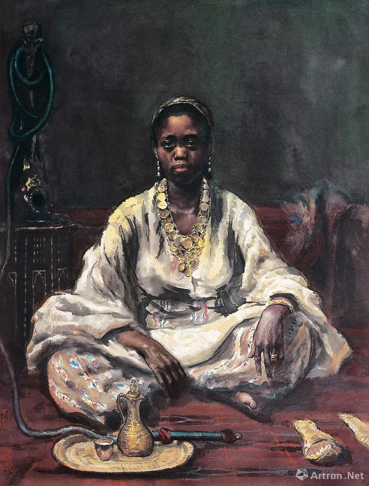 临摹列宾油画《黑女人》