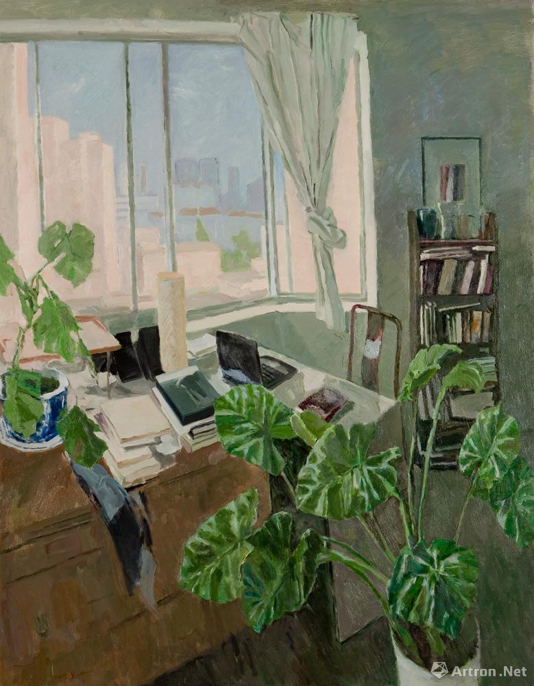 焦小健《书桌与植物》