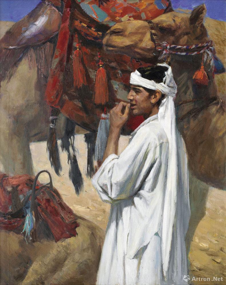 牵骆驼的埃及少年
