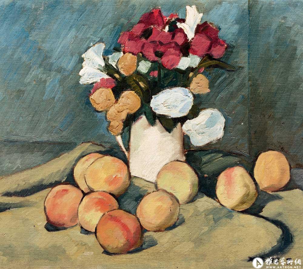 桃与花（油画）