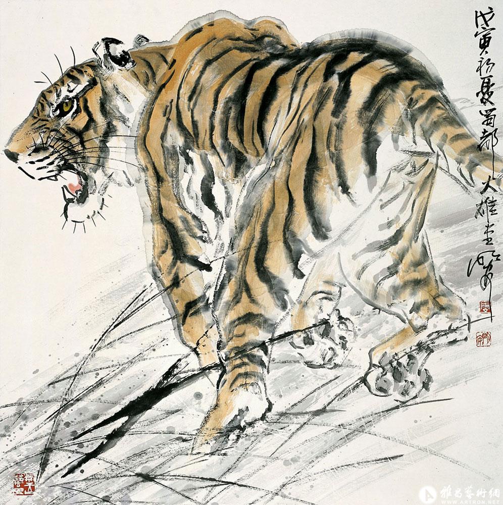奔虎_水墨作品_周明安作品展_周明安在线作品_周明安官方网站-雅昌