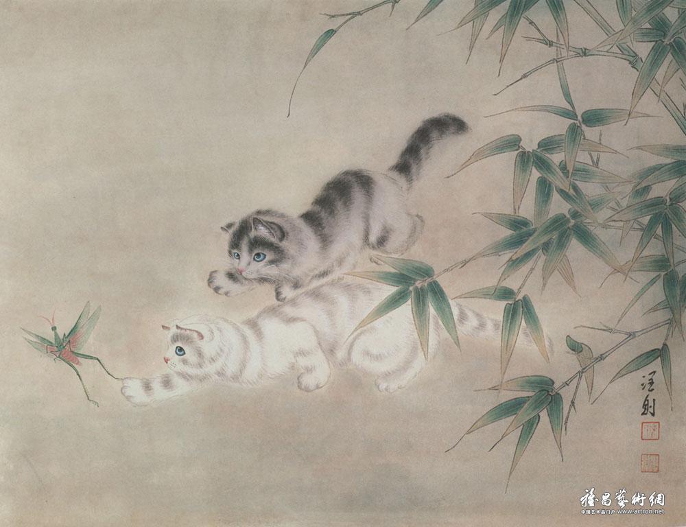 竹影猫趣
