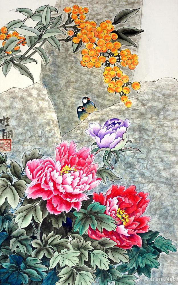 牡丹天竹_2009年作品_张丽作品展_张丽在线作品_张丽官方网站-雅昌