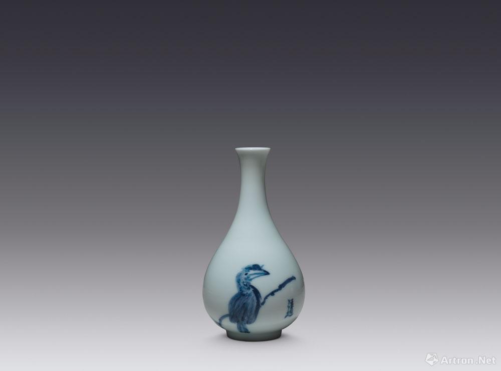 戴胜鸟-玉壶春瓶瓷器