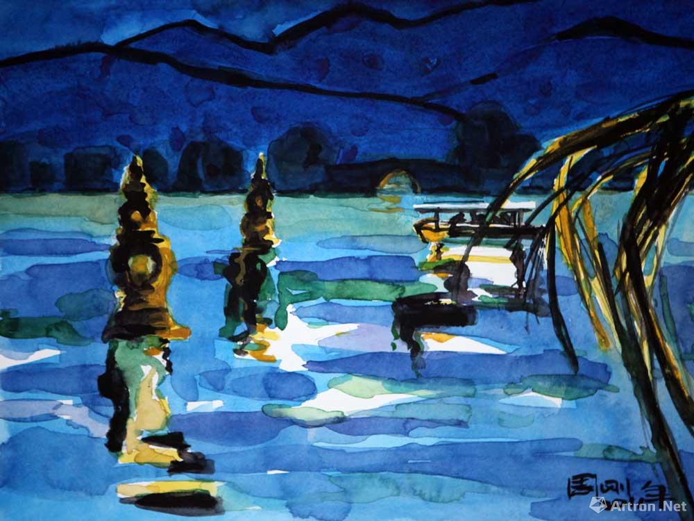 《蓝色西湖——三潭映月》