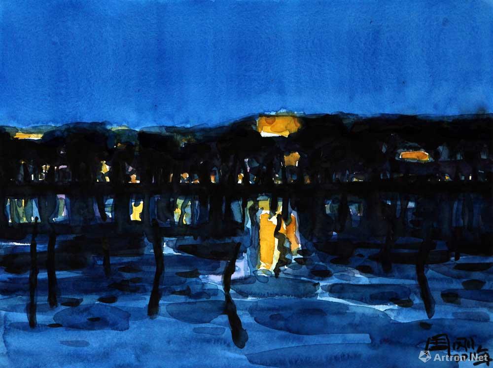《蓝色西湖——孤山夜影》