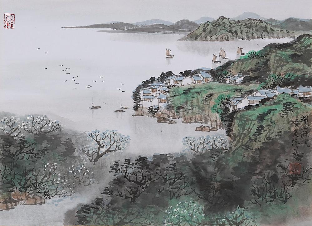 湖上轻帆