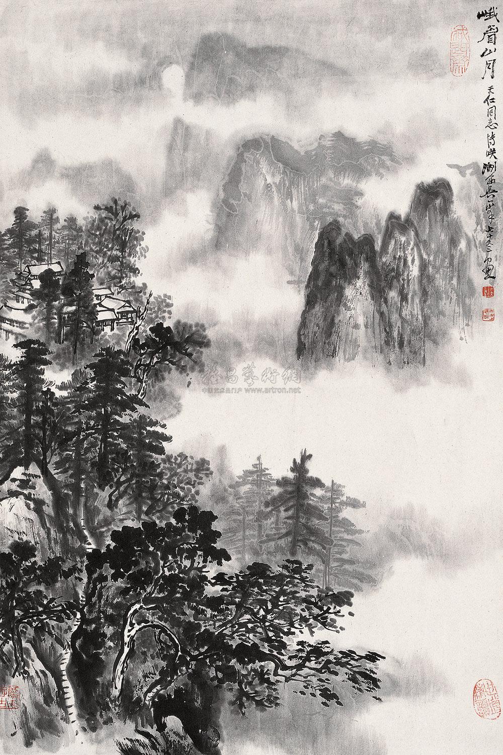 0927 峨眉山月 镜心 水墨纸本