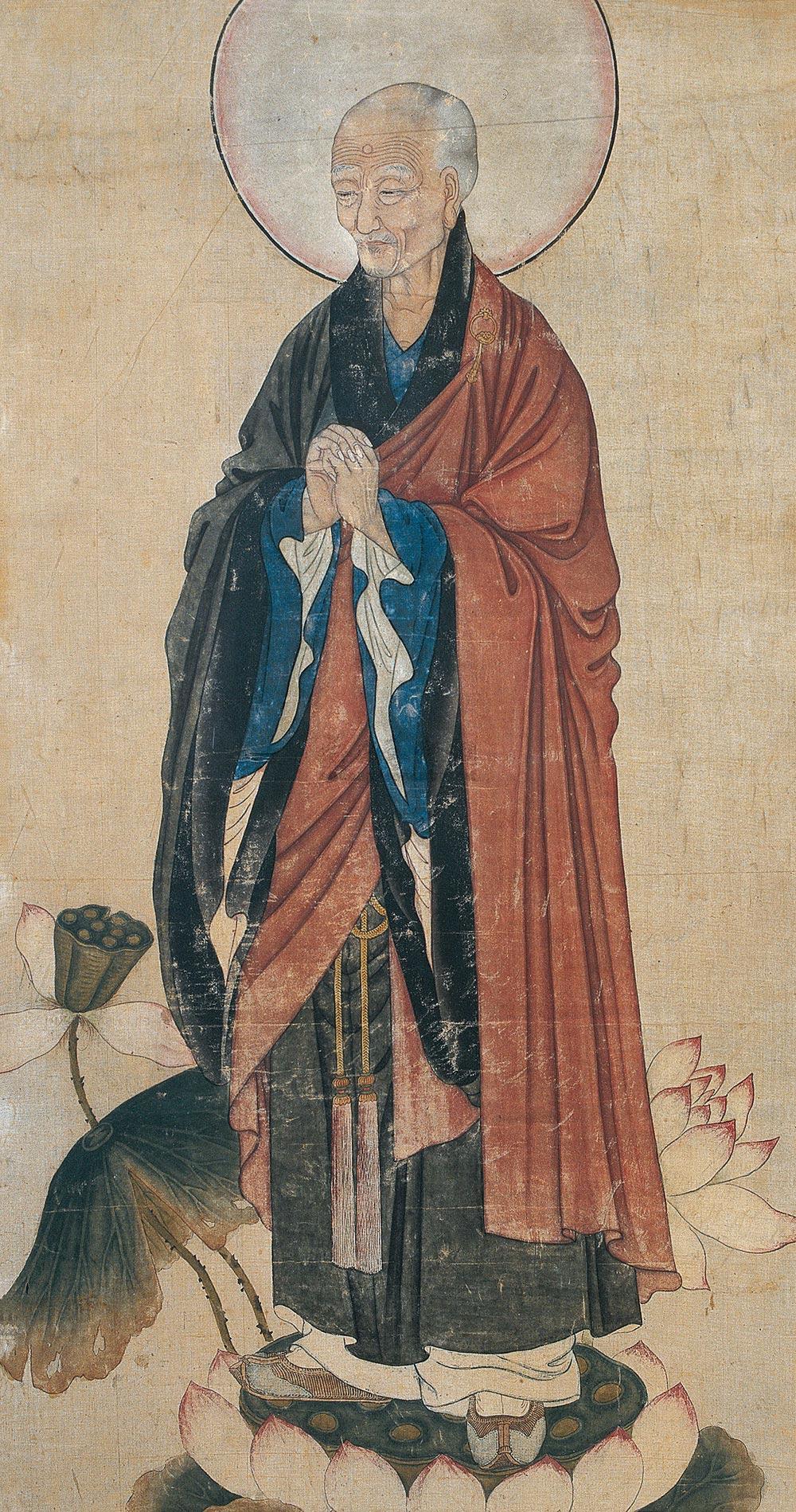 1433 高僧像 镜心 绢本