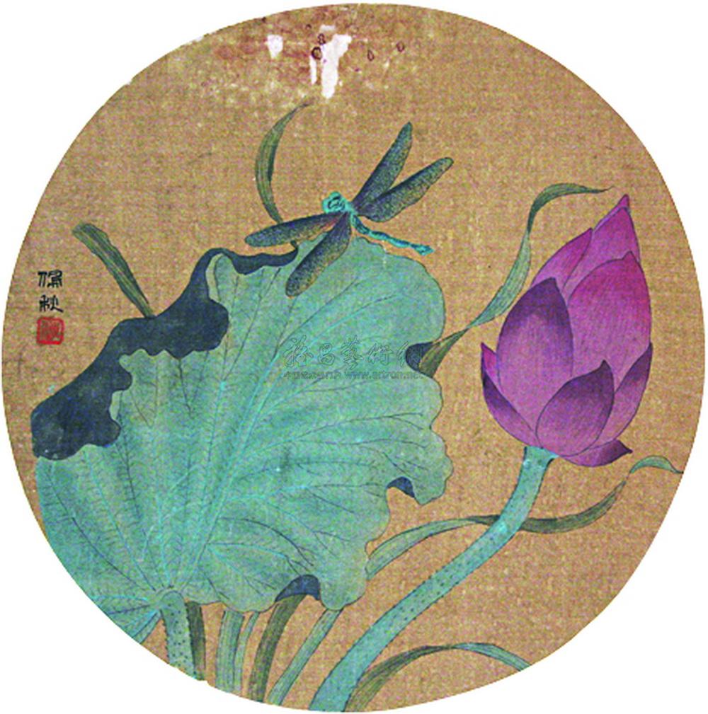 0788 荷花 团扇 纸本