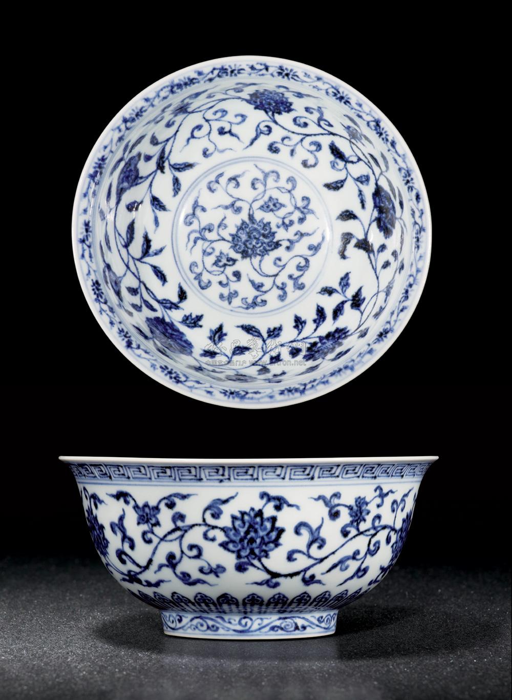 【明永乐 青花缠枝四季花卉纹碗】拍卖品_图片_价格_鉴赏_明代青花
