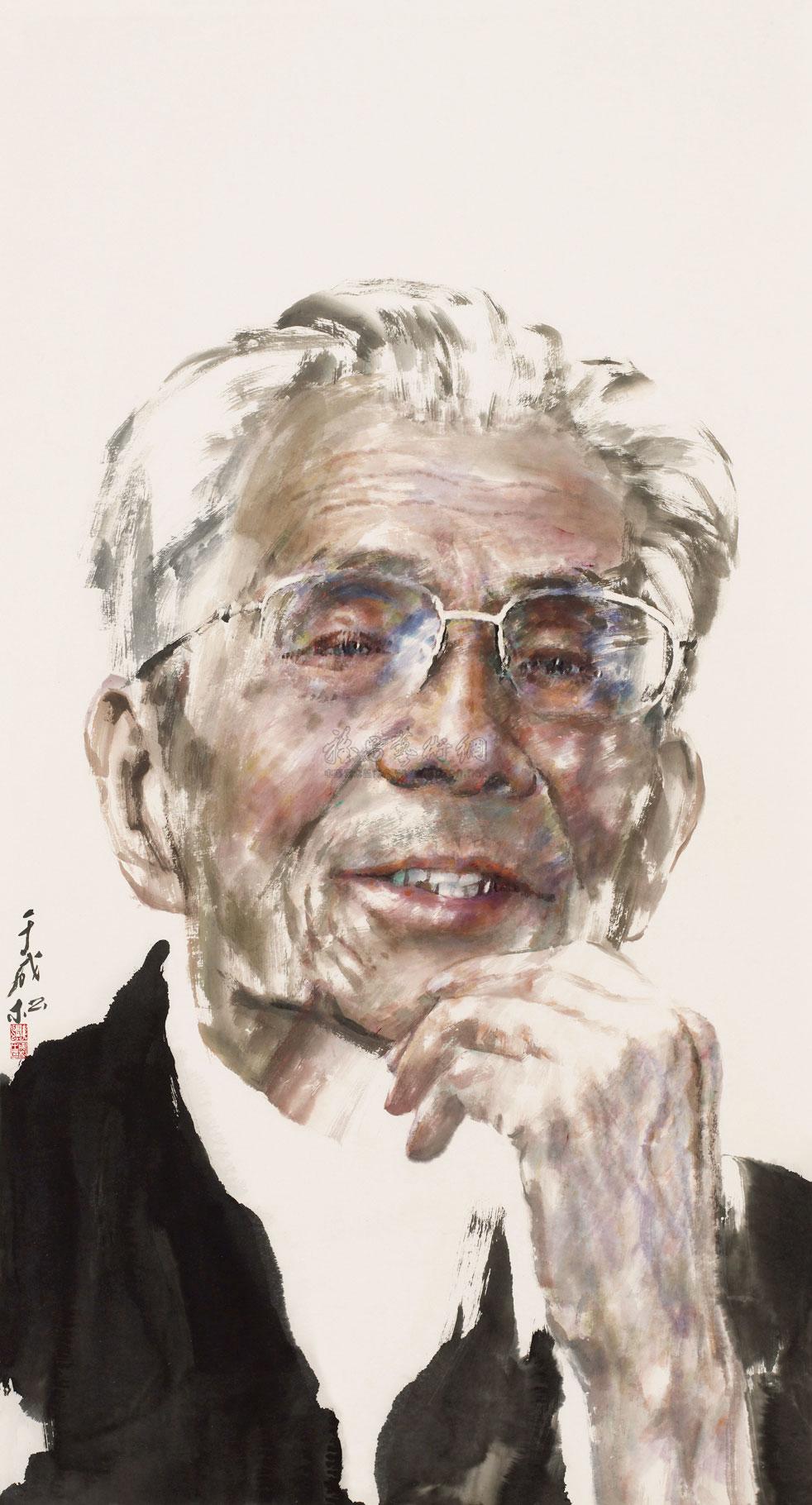 0706 吴冠中像 镜心 纸本设色