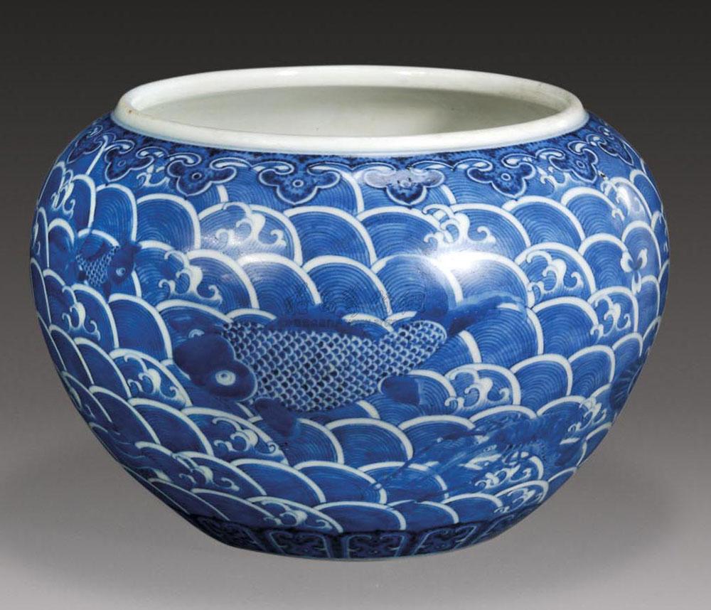 【清 青花海水鱼纹钵】拍卖品_图片_价格_鉴赏_清代青花瓷器_雅昌艺术