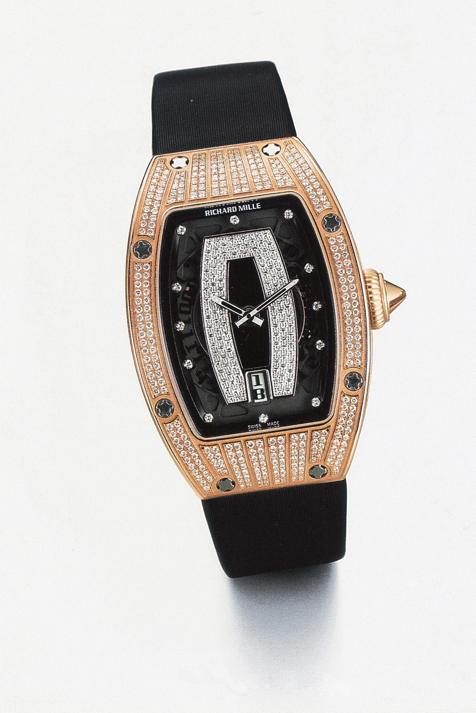 2113 年份 2010 李察米尔rm007型号女装18k白金镶钻石