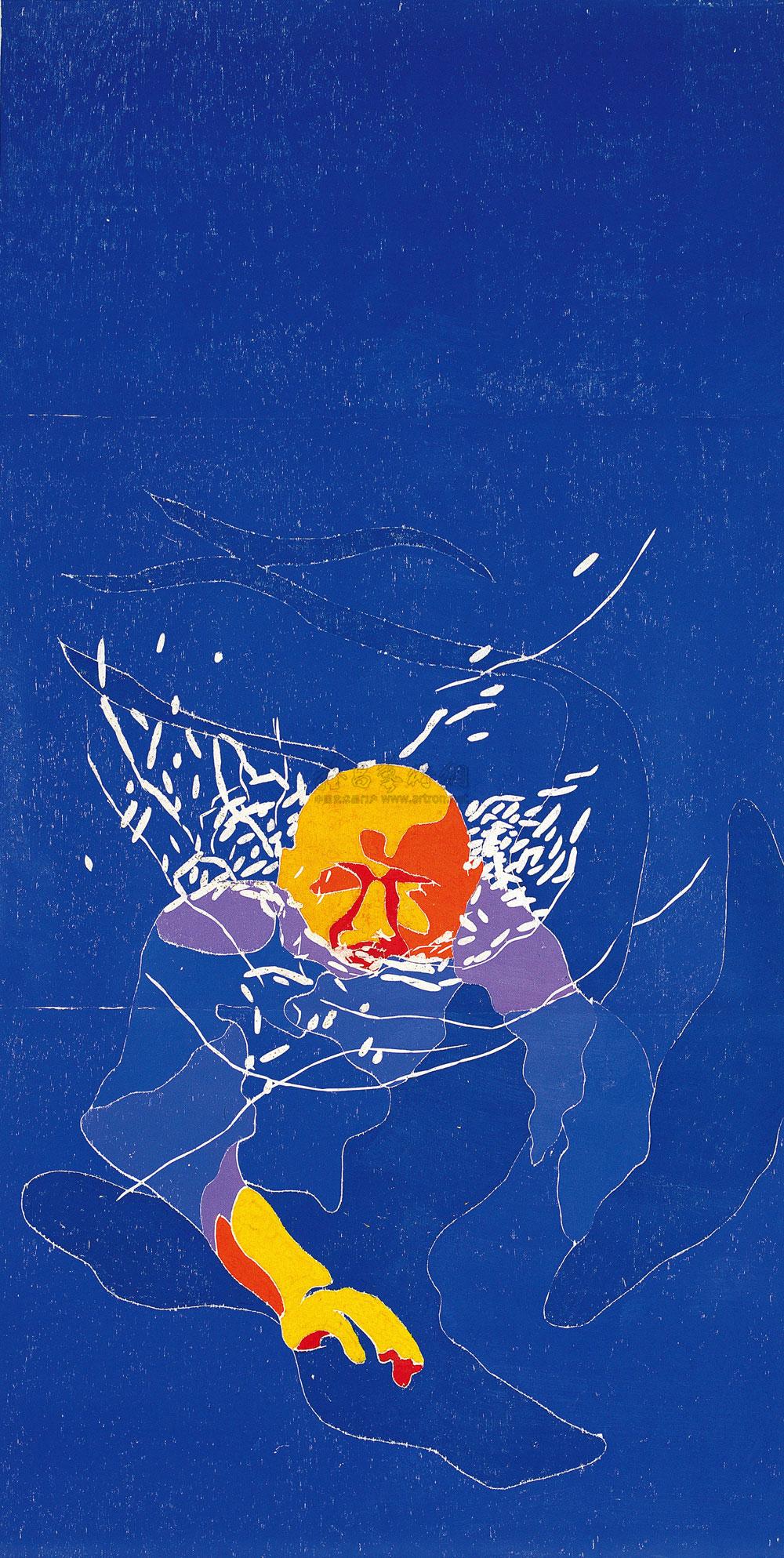 0040 1997年作 1997.1.15 彩色木刻版画 ap