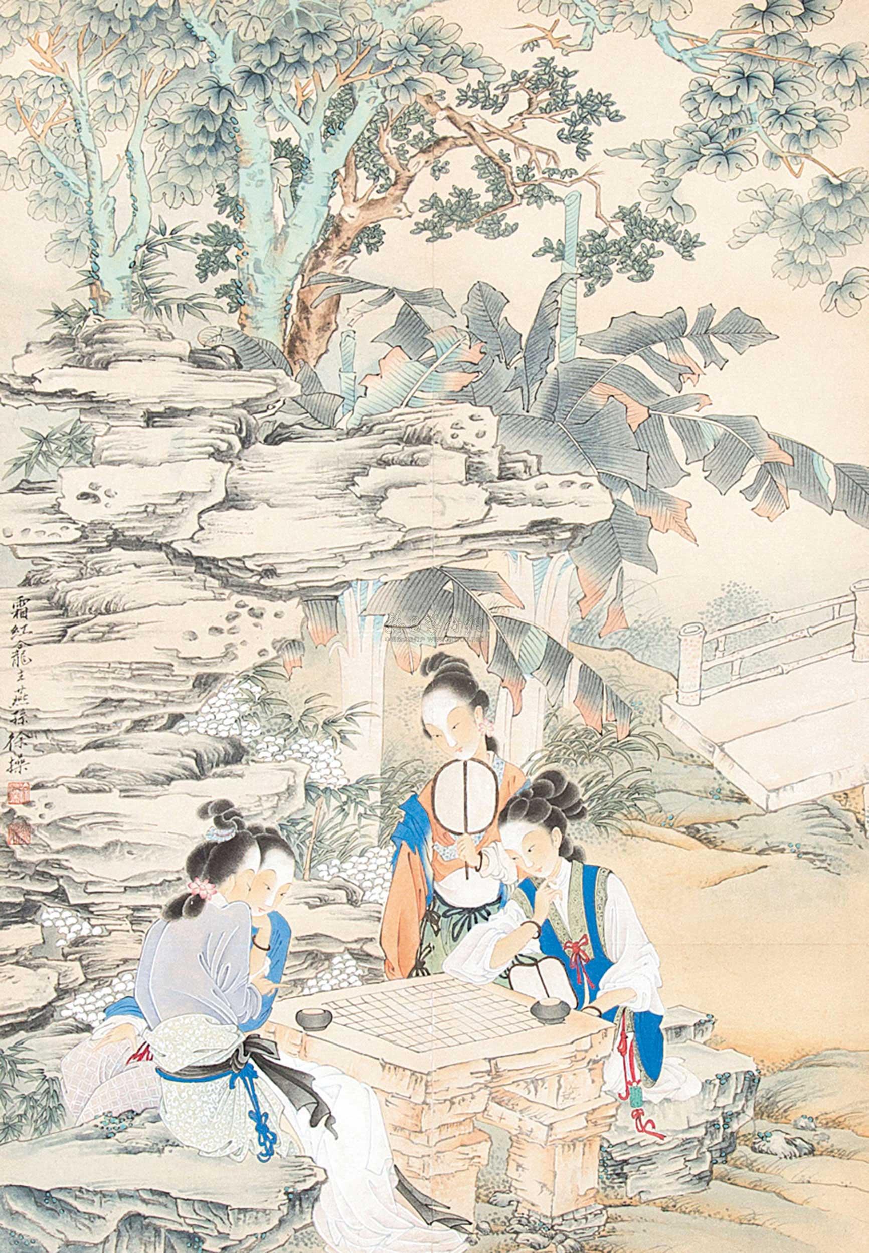 0365 对弈图 立轴 纸本