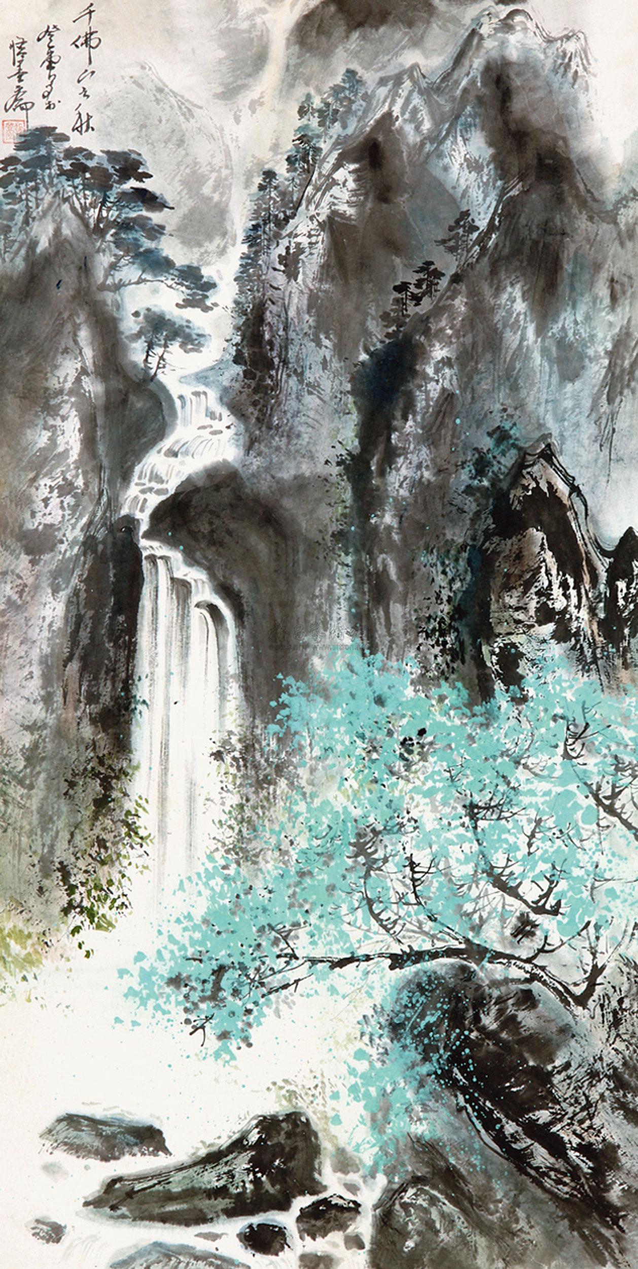 【千佛山之秋 轴 设色纸本】拍卖品_图片_价格_鉴赏_绘画_雅昌艺术品