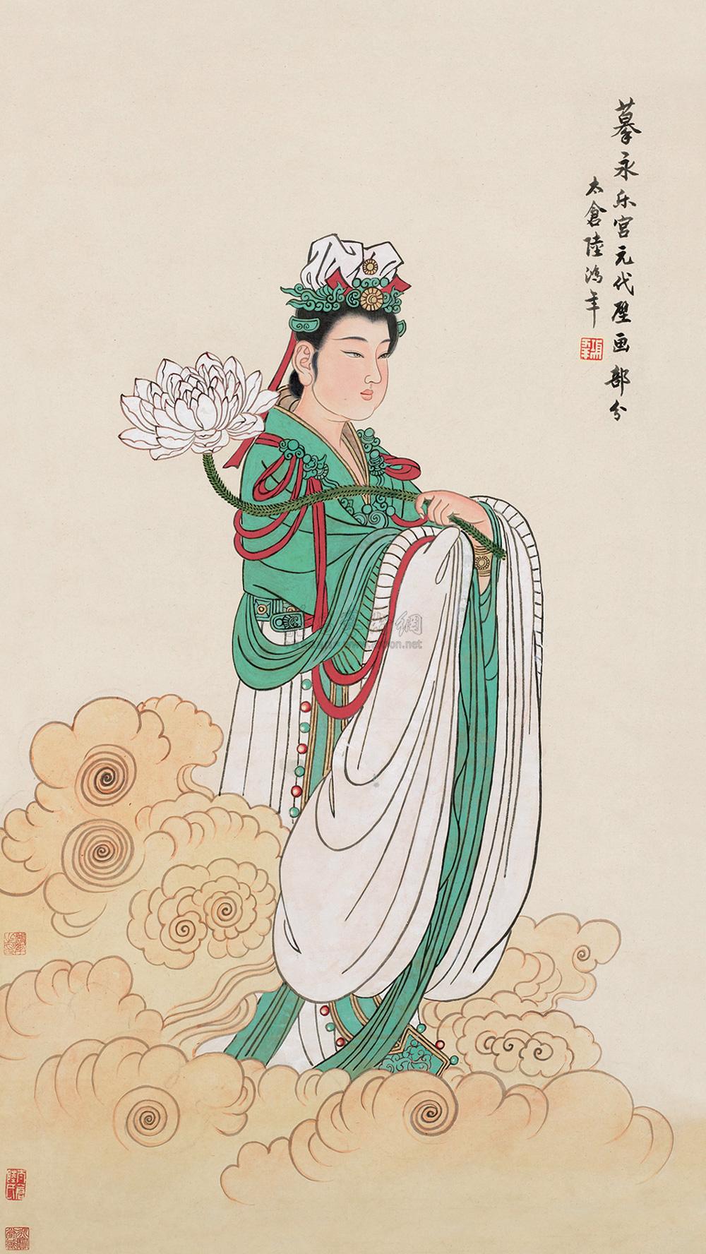 0863 摹永乐宫壁画 立轴 设色纸本