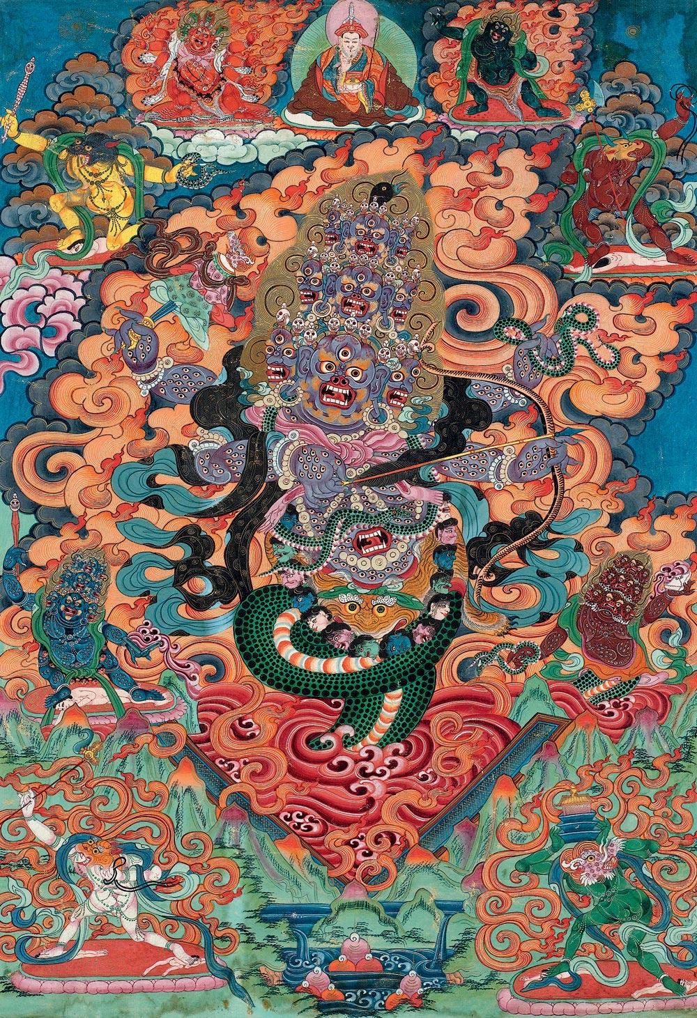 3292 清 喇呼拉护法唐卡