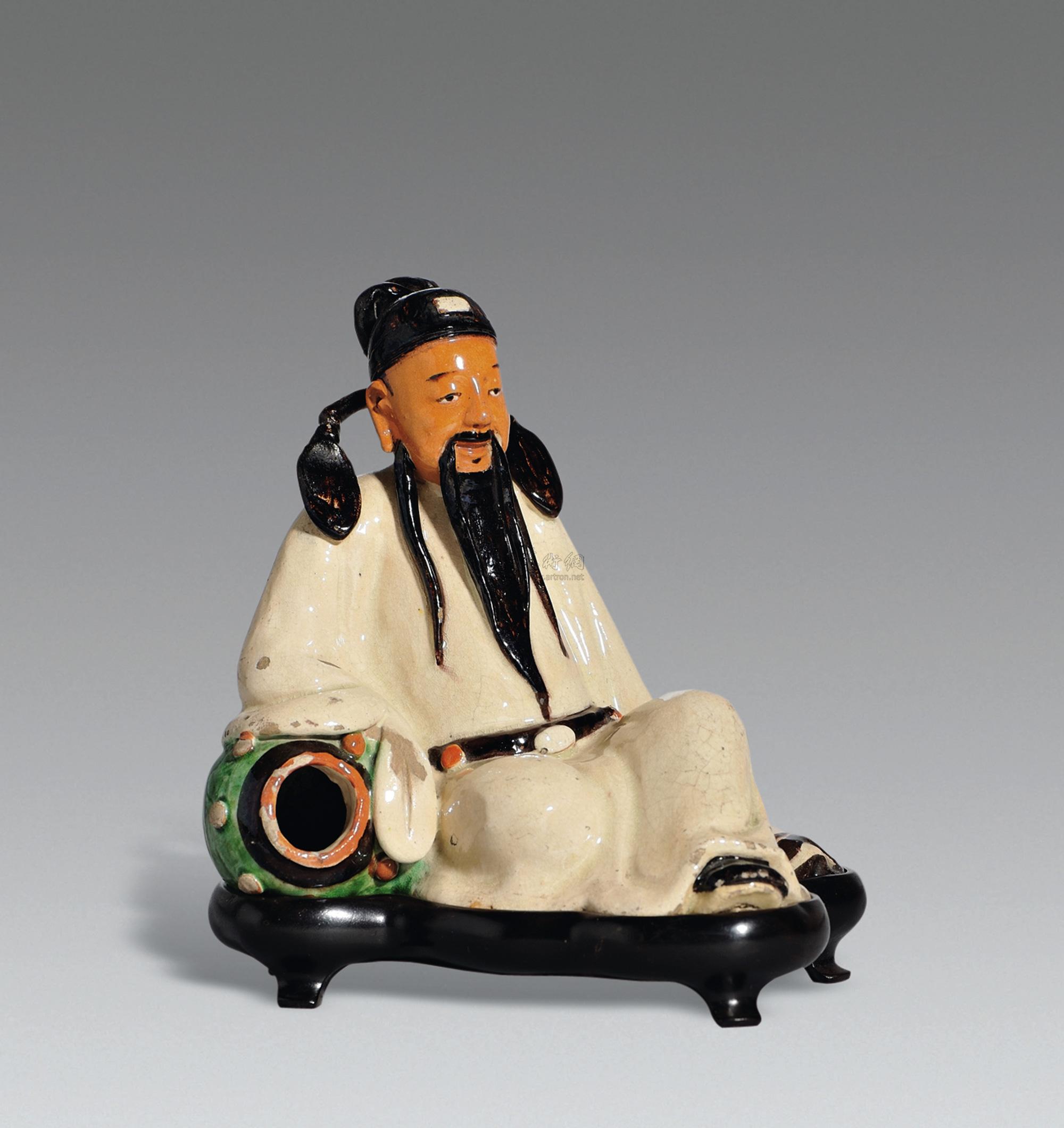 【清 石湾舒釉太白醉酒】拍卖品_图片_价格_鉴赏_清代单色釉瓷器_雅昌