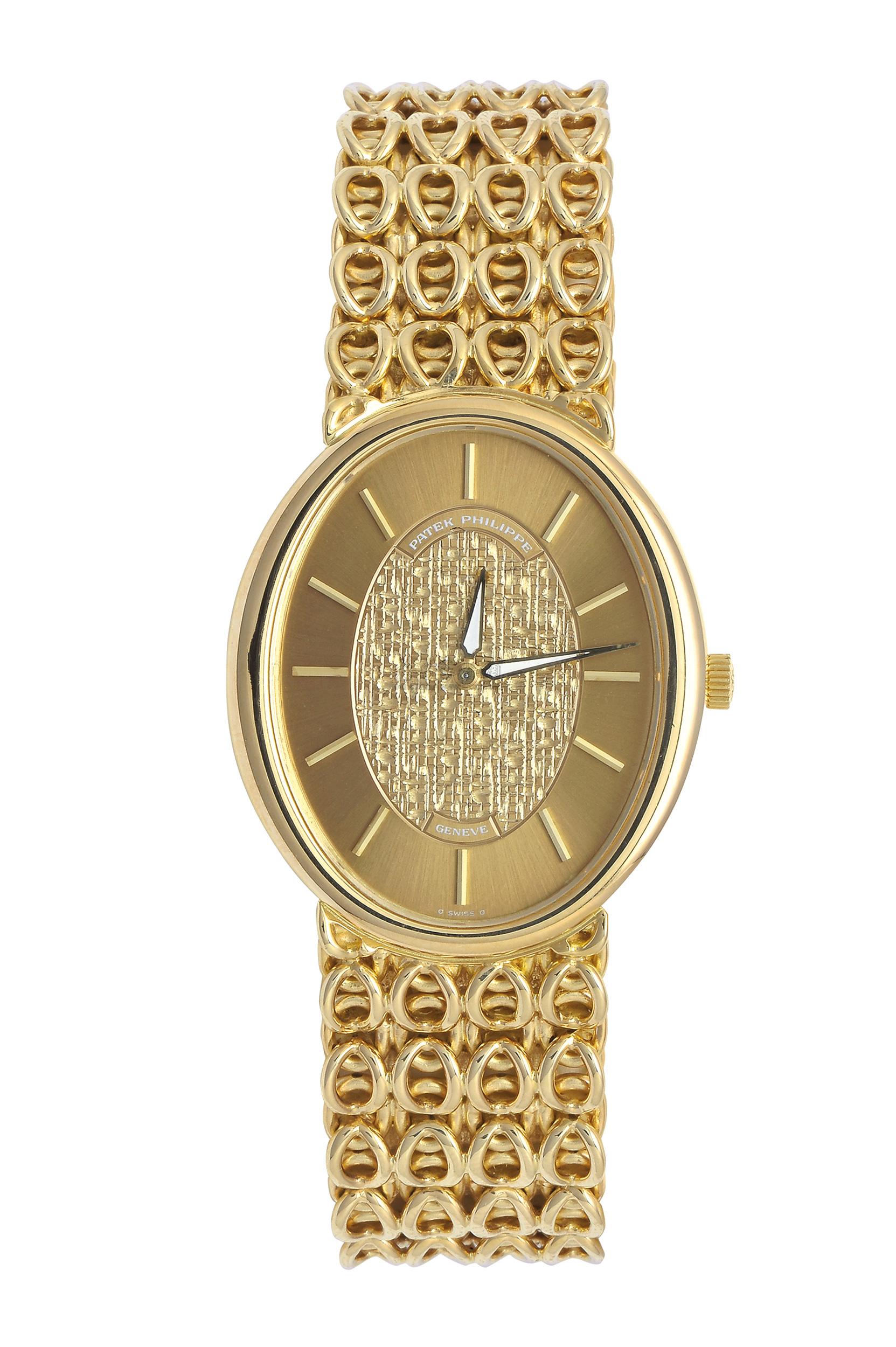 2195 百达翡丽(patek philippe)男款椭圆形黄金腕表